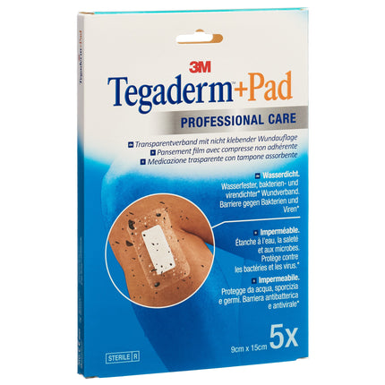 3M Tegaderm+Pad 9x15cm Wundkissen 4.5x10cm 5 Stk