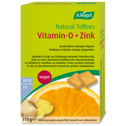 Vogel Natural Toffees Vitamin D+Zink Orangen-Ingwer 115 g