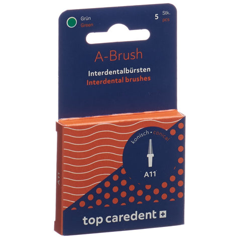 Top Caredent A11 IDBH-GK Interdentalbürste grün konisch >1.1mm 5 Stk