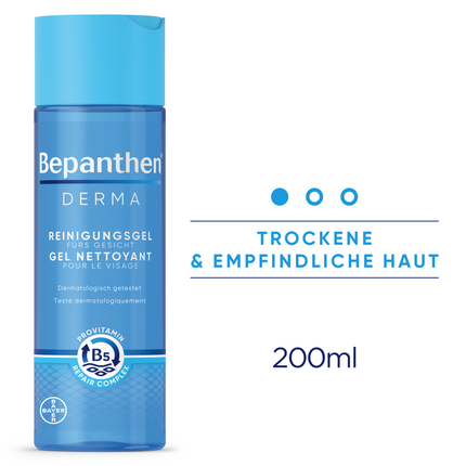 Bepanthen DERMA Reinigungsgel fürs Gesicht, 200ml Flasche