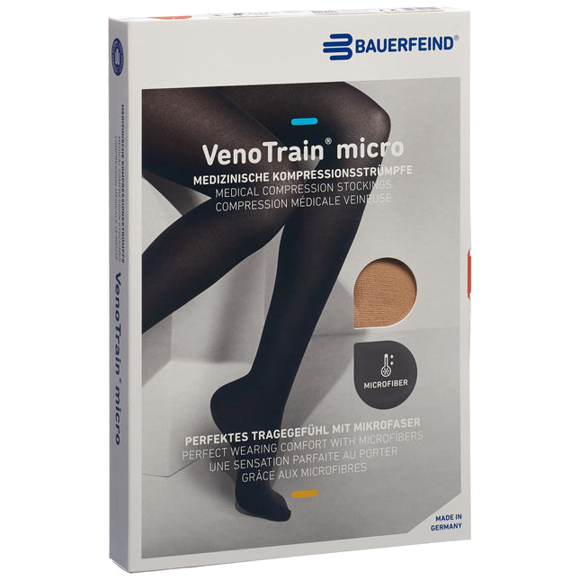 VENOTRAIN MICRO A-G KKL2 M normal/long geschlossene Fussspitze creme Haftband Mikronoppen 1 Paar