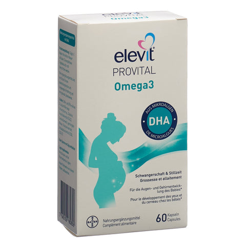 elevit PROVITAL  Omega3 DHA – für die Schwangerschaft und Stillzeit – 60 Kapseln