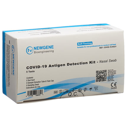 NEW GENE COVID-19 Antigen Detection Kit Nasal Swab 5 Stk