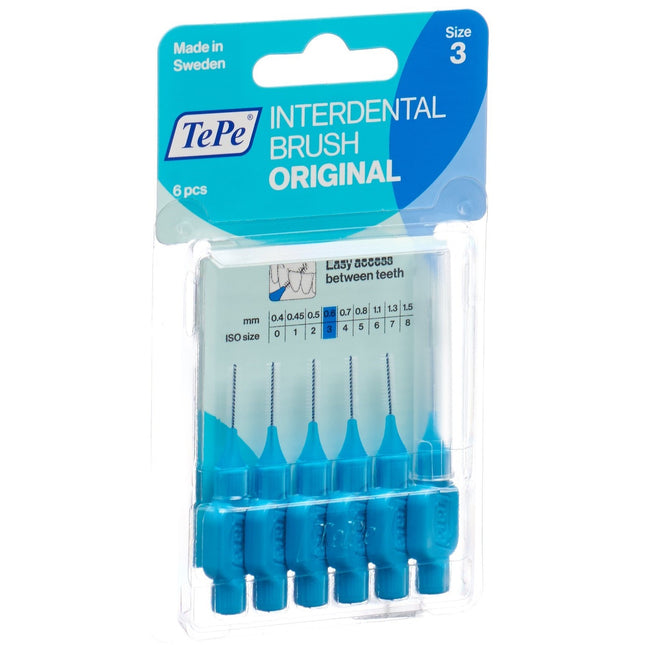 TePe Interdental Brush 0.6mm blau Blist 6 Stk