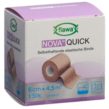 Flawa Nova Quick kohäsive Reissbinde 6cmx4.5m hautfarbig