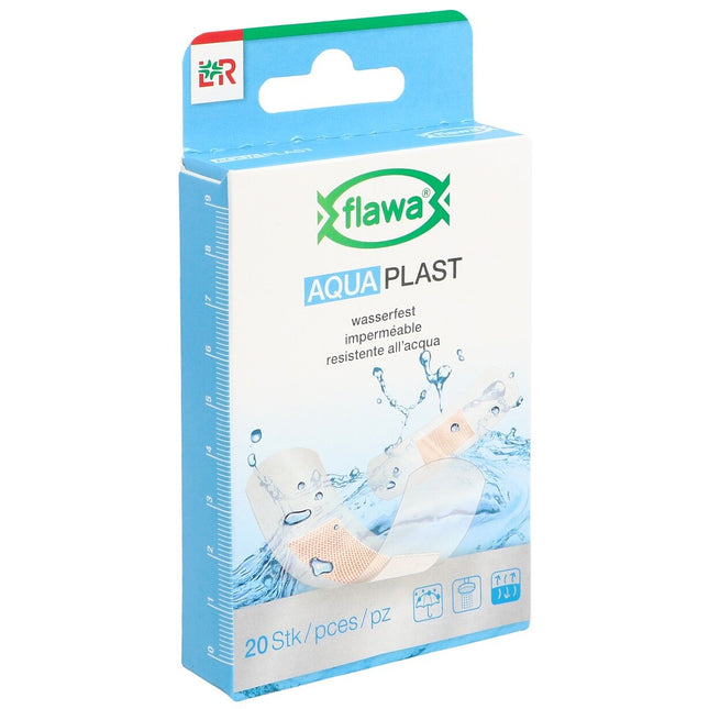 Flawa Aqua Plast Pflasterstrips wasserfest 2 Grössen 20 Stk