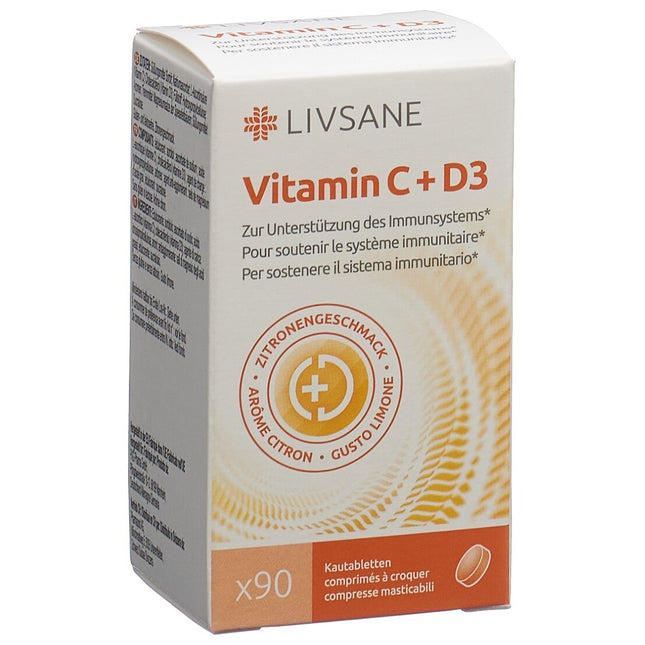 Livsane Vitamin C + D3 Kautabletten Ds 90 Stk