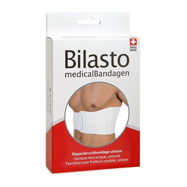 Bilasto Rippenbruchbandage M weiss Unisex