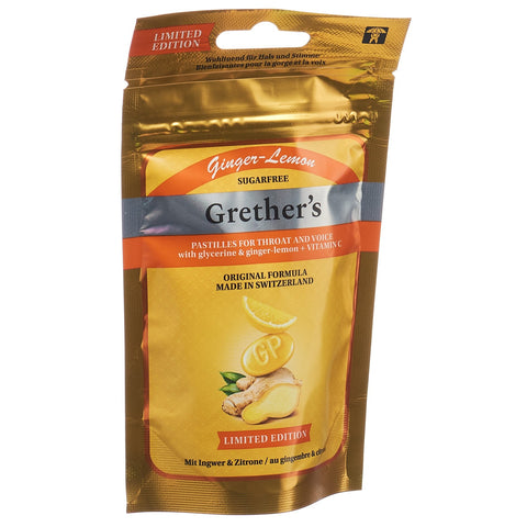 Grethers Ginger Lemon Vit C Pastillen ohne Zucker