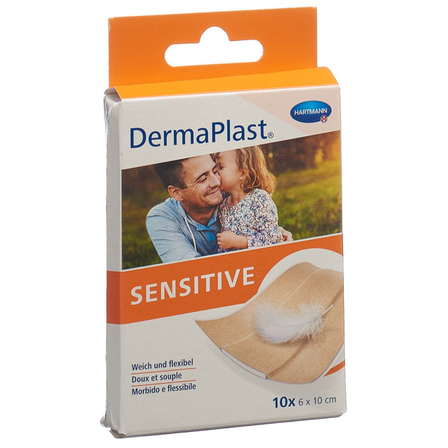 DermaPlast Sensitive Schnellverband 6x10cm hautfarbig 10 Stk