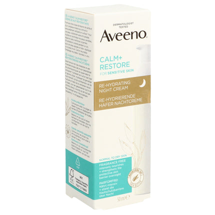 Aveeno Calm+Restore Re-Hydrierende Nachtcreme Hafer Disp 50 ml