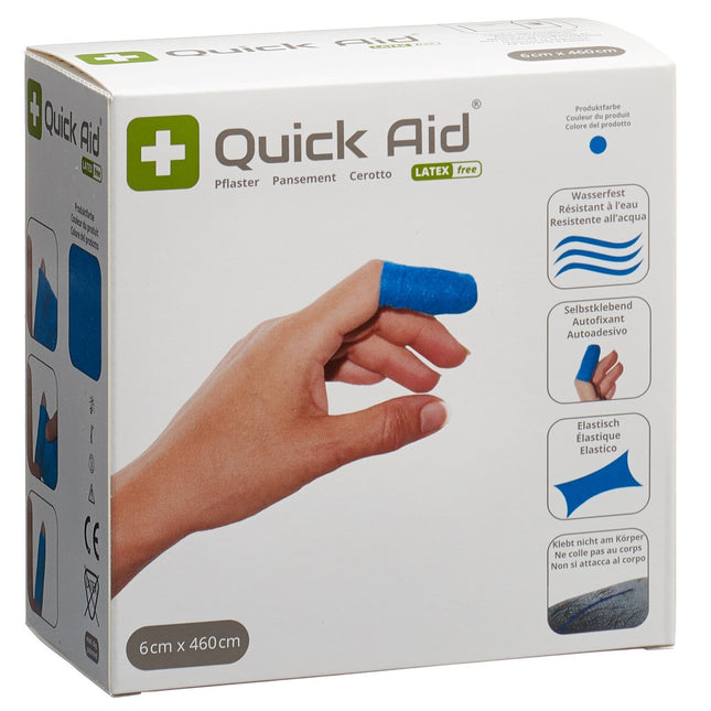 Quick Aid Pflaster 6x460cm Latexfrei blau