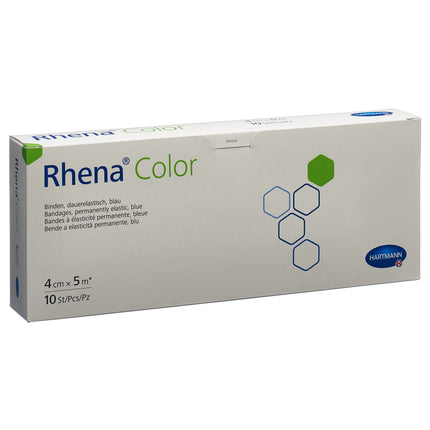 Rhena Color Elastische Binden 4cmx5m blau offen 10 Stk