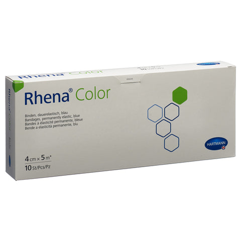 Rhena Color Elastische Binden 4cmx5m blau offen 10 Stk