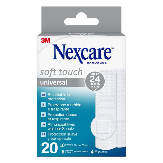 3M Nexcare Pflaster Soft Touch Universal 3 Grössen assortiert 20 Stk