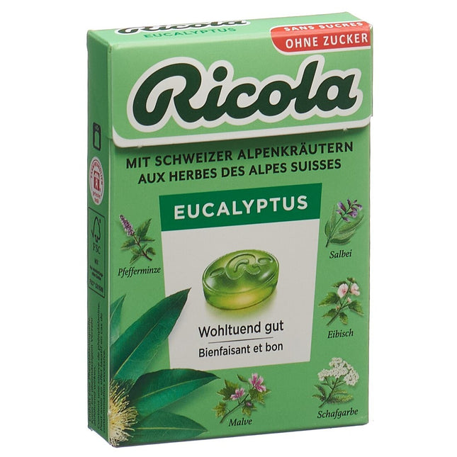 Ricola Eucalyptus Bonbons ohne Zucker mit Stevia Btl