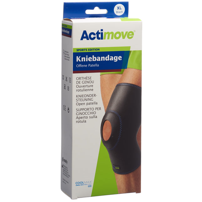 Actimove Sport Kniebandage XL offene Patella