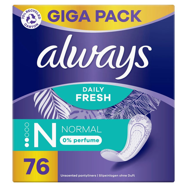 always Slipeinlage Daily Fresh Normal ohne Duft GigaPack 76 Stk