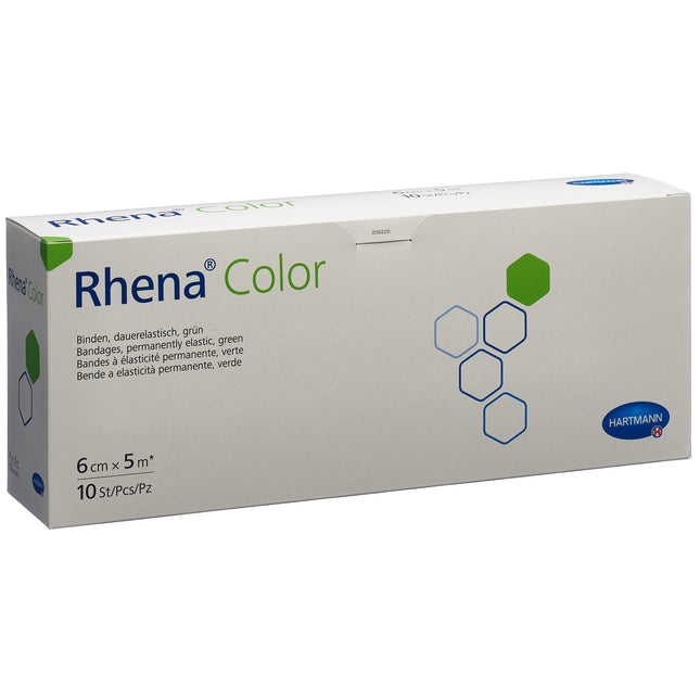 Rhena Color Elastische Binden 6cmx5m grün offen 10 Stk