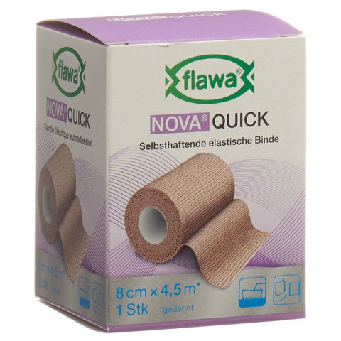 Flawa Nova Quick kohäsive Reissbinde 8cmx4.5m hautfarbig