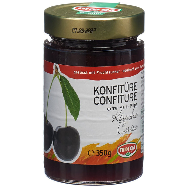 Morga Konfitüre Kirschen schwarz  mit Fruchtzucker 350 g
