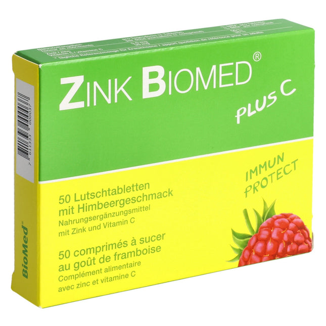 Zink Biomed plus C Lutschtabl Himbeer 50 Stk
