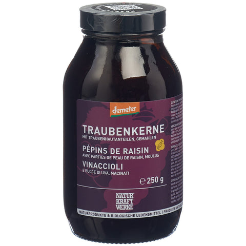 Naturkraftwerke Traubenkerne mit Traubenhautanteilen gemahlen Demeter 250 g