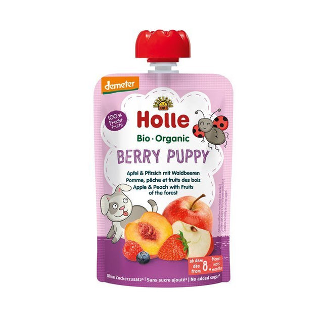 Holle Berry Puppy - Pouchy Apfel & Pfirsich mit Waldbeeren 100 g