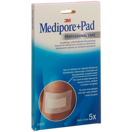 3M Medipore+Pad 10x15cm Wundkissen 5x10.5cm 5 Stk