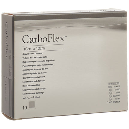 Carboflex Aktivkohle Verband 10x10cm steril 10 Stk