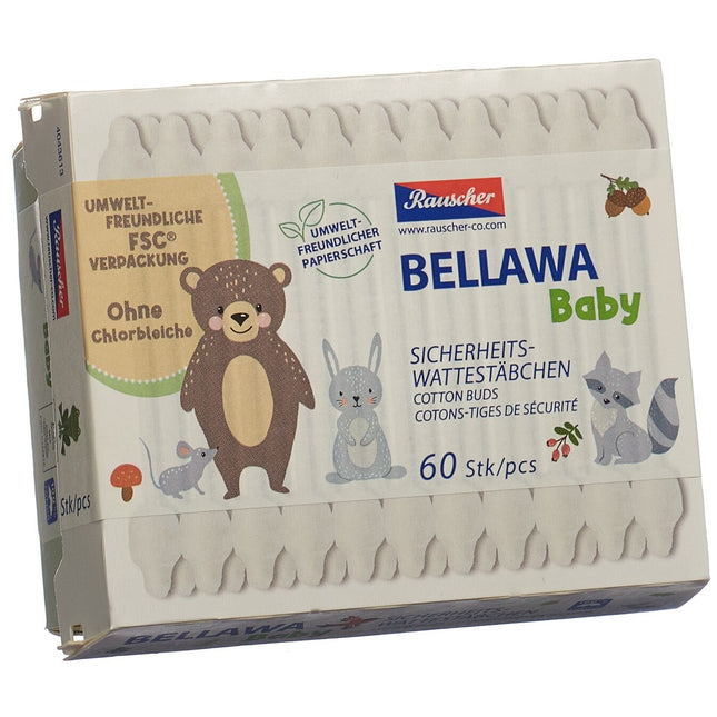 BELLAWA Baby Sicherheitswattestäbchen Box 60 Stk