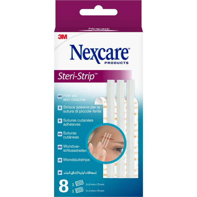 3M Nexcare Steri Strip Wundverschlusstreifen Pack weiss 2 Grössen gemischt 8 Stk