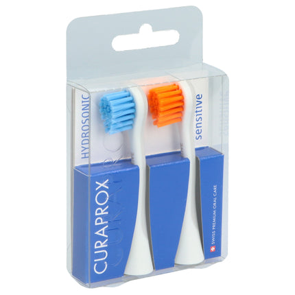 Curaprox Hydrosonic Ersatzbürstenkopf sensitive blau-orange 1 Paar