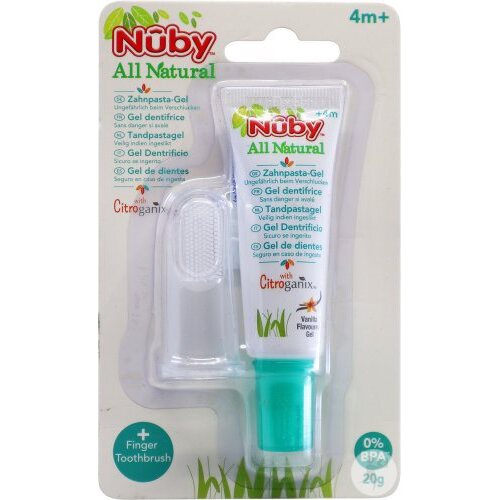 Nuby All Naturals Fingerzahnbürste und Zahncreme 20 g