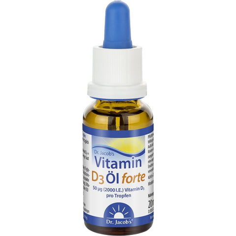 Dr. Jacob's Vitamin D3 Öl forte 2000 IE hochdosiert Pip Fl 20 ml