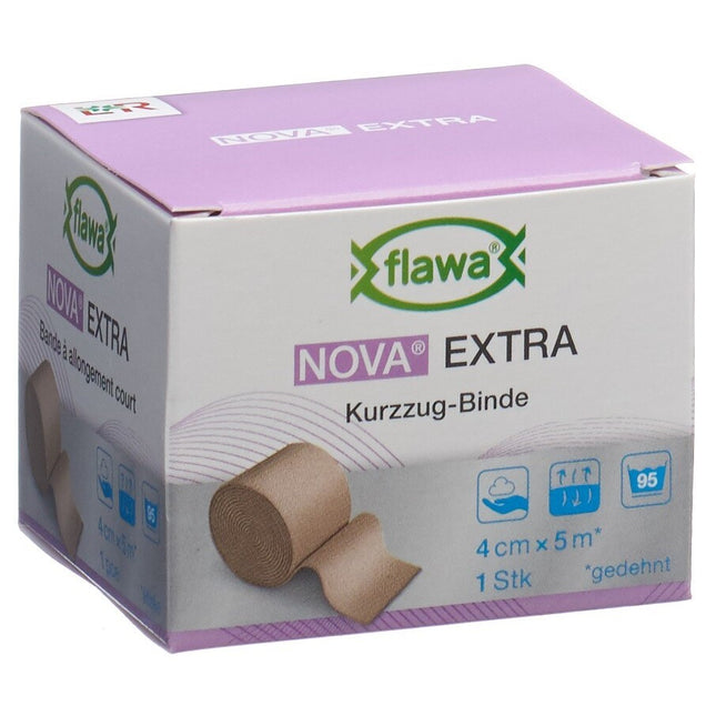 Flawa Nova Extra Kurzzugbinde 4cmx5m hautfarbig