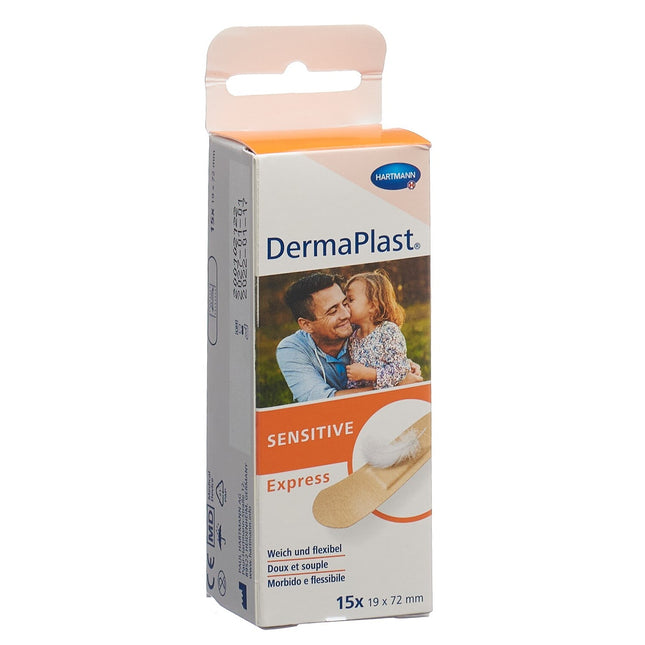 DermaPlast Sensitive Express Strips 19x72mm 15 Stk