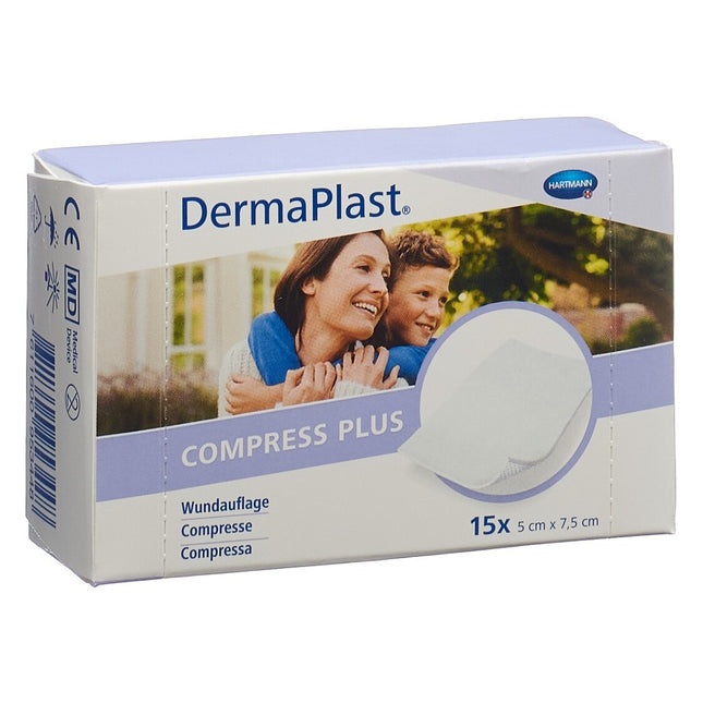 DermaPlast Compress Plus 5x7.5cm 15 Stk