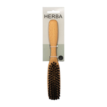 Herba Haarbürste Wildschweinborsten oval Buchenholz