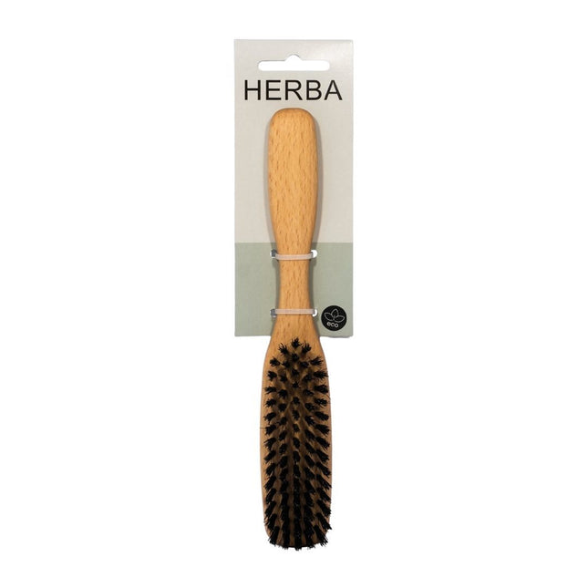 Herba Haarbürste Wildschweinborsten oval Buchenholz