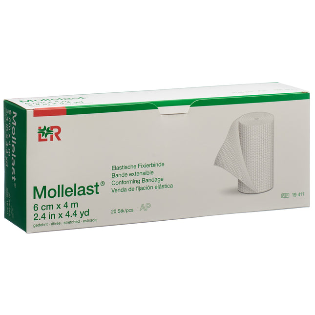 Mollelast Elastische Fixierbinde 6cmx4m weiss 20 Stk