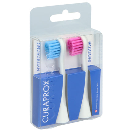 Curaprox Hydrosonic Ersatzbürstenkopf sensitive blau-pink 1 Paar