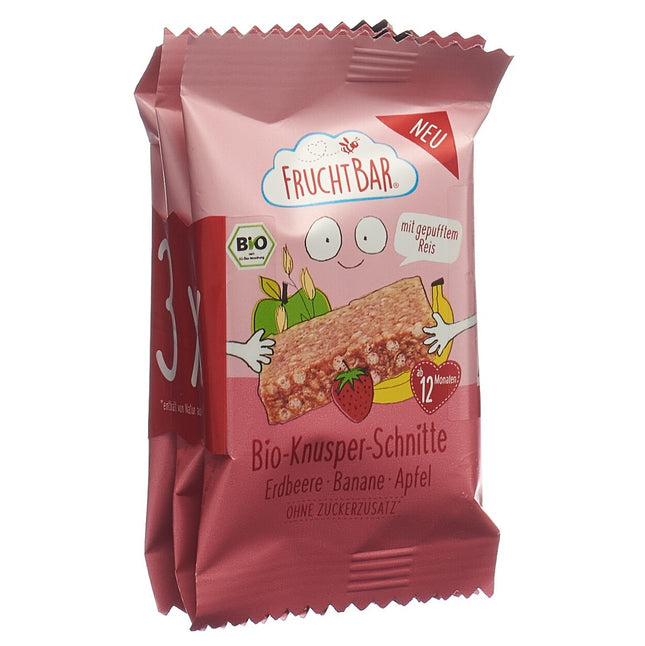 Fruchtbar Knusper Schnitte Bio Erdbeere Banane 3 x 23 g