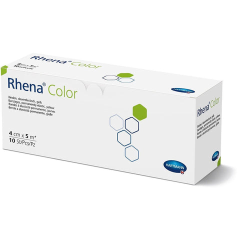 Rhena Color Elastische Binden 4cmx5m gelb offen 10 Stk