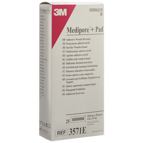 3M Medipore+Pad 10x25cm Wundkissen 5x20.5cm 25 Stk