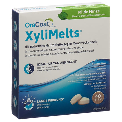 XyliMelts Hafttabletten gegen Mundtrockenheit milde Minze 40 Stk