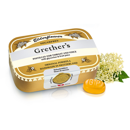Grethers Elderflower Pastillen ohne Zucker