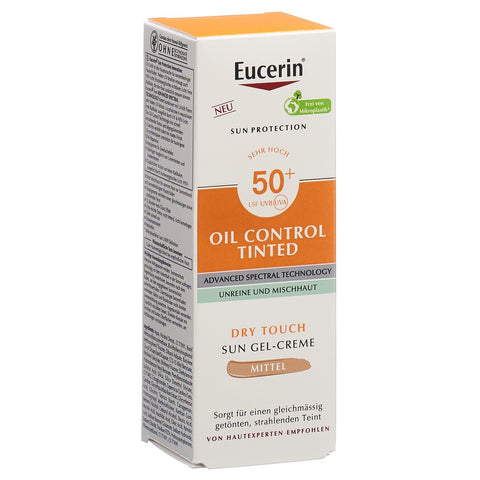 Eucerin SUN Face Oil Control Gel-Creme getönt medium LSF50+ Disp 50 ml