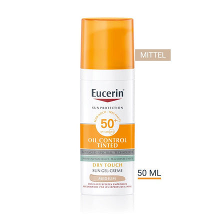 Eucerin SUN Face Oil Control Gel-Creme getönt medium LSF50+ Disp 50 ml