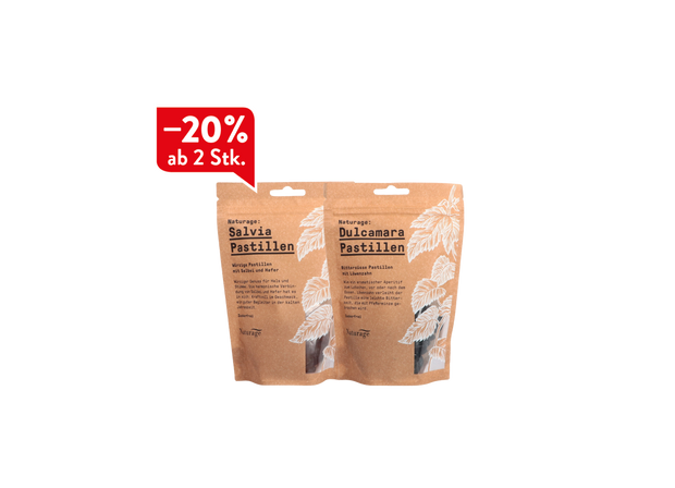20% Rabatt auf Naturage Pastillen (ab 2 Stück)